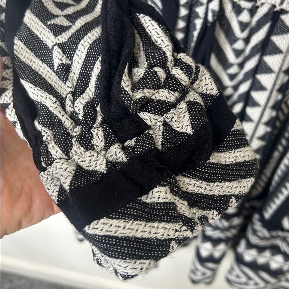 ANTHROPOLOGIE Dominique Tunic Dress Boho Black White Size Small Petite - Picture 11 of 16